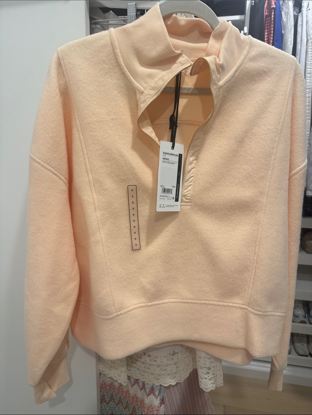 CALIA by Carrie Underwood Peach Cowl Quarter-Zip Sweater